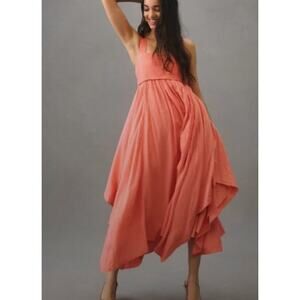 Pilcro Anthropologie Size Small Coral Parasail Midi Dress